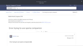 
                            1. Error trying to use xperia companion - Support forum