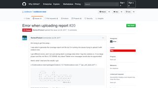 
                            5. Error when uploading report · Issue #20 · codecov/codecov-exe · GitHub