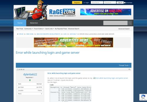 
                            2. Error while launching login and game server - RaGEZONE - MMO ...