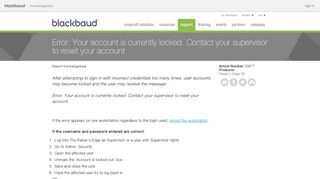 
                            6. Error: Your account is currently locked. Contact your supervisor to ...