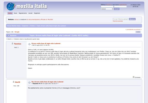 
                            5. Errore nella fase di login sito Ludonet - Forum Mozilla Italia