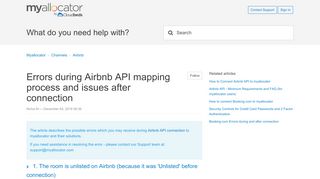 
                            12. Errors during Airbnb API mapping process and issues after ...