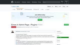 
                            7. Errors in Admin Page - Plugins · Issue #1044 · getgrav/grav · GitHub