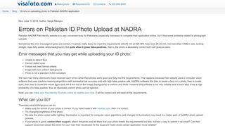 
                            12. Errors on uploading photo to Pakistan NADRA application - Visafoto.com