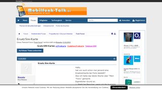 
                            8. Ersatz Sim-Karte | Handy Forum - Mobilfunk-Talk Forum