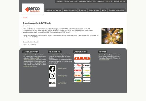 
                            5. Ersatzteilkatalog online für CLAAS Kunden | Serco Landtechnik AG