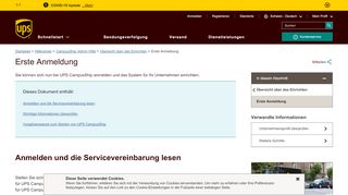 
                            3. Erste Anmeldung: UPS - Schweiz - UPS.com