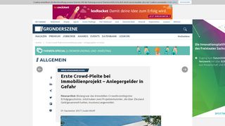 
                            4. Erste Crowd-Pleite bei Immobilienprojekt – Anlegergelder in Gefahr ...