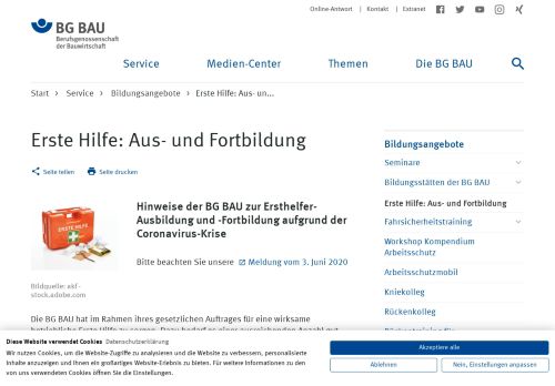 
                            10. Erste Hilfe: Aus- und Fortbildung | BG BAU - Berufsgenossenschaft ...