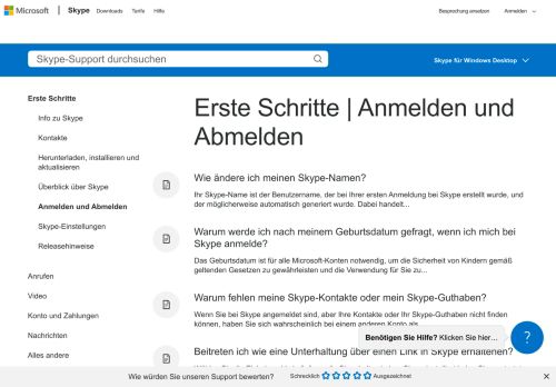 
                            13. Erste Schritte | Anmelden und Abmelden - Skype Support