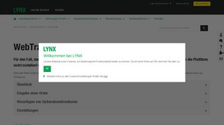 
                            3. Erste Schritte im WebTrader - Online-Handbuch | LYNX