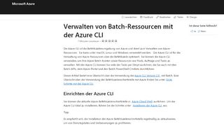 
                            5. Erste Schritte mit der Azure CLI für Batch | Microsoft Docs
