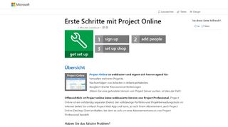 
                            2. Erste Schritte mit Project Online | Microsoft Docs