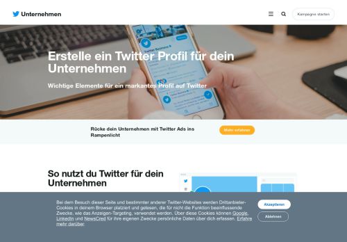 
                            3. Erstelle ein Profil - Twitter for Business
