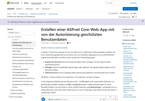 
                            3. Erstellen einer ASP.NET Core-app mit Benutzerdaten, die durch ...