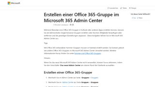 
                            5. Erstellen einer Office 365-Gruppe im Admin Center | Microsoft Docs