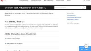 
                            2. Erstellen oder Aktualisieren der Adobe ID - Adobe Help Center