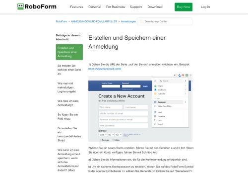 
                            11. Erstellen und Speichern einer Anmeldung – RoboForm