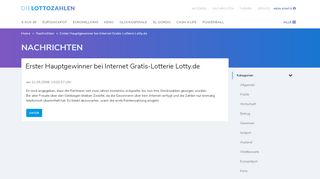 
                            8. Erster Hauptgewinner bei Internet Gratis-Lotterie Lotty.de ...