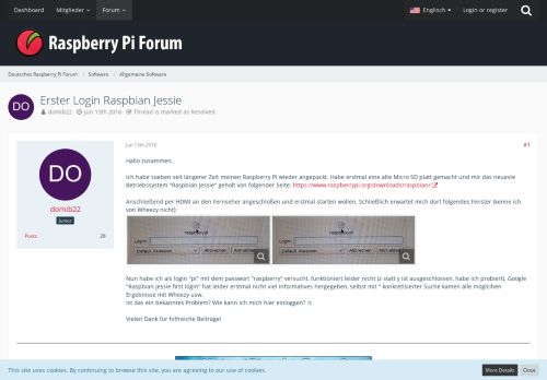 
                            6. Erster Login Raspbian Jessie - Allgemeine Software - Deutsches ...