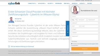 
                            4. Erster Schweizer Cloud Provider mit höchster ... - Cyberlink AG