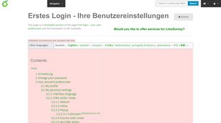 
                            5. Erstes Login - Ihre Benutzereinstellungen - LimeSurvey Manual