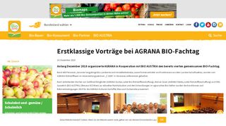 
                            12. Erstklassige Vorträge bei AGRANA BIO-Fachtag | BIO AUSTRIA