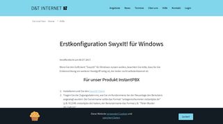 
                            12. Erstkonfiguration SwyxIt! für Windows – D&T Internet GmbH