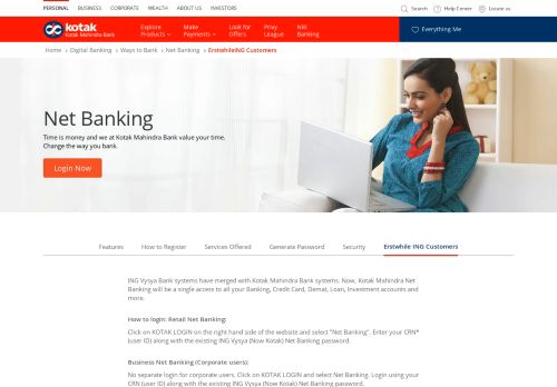 
                            4. Erstwhile ING Customers - Net Banking - Ways to Bank - Digital ...