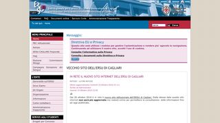 
                            3. ERSU Cagliari - Home Page procedura acquisizione pratiche online