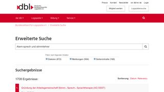 
                            13. Erweiterte Suche - Deutscher Bundesverband für Logopädie e.V.