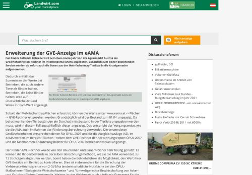 
                            13. Erweiterung der GVE-Anzeige im eAMA - Landwirt.com