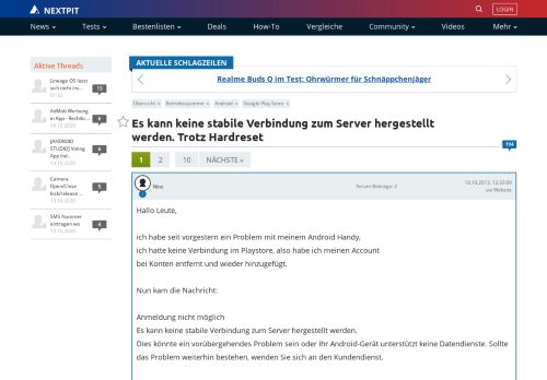 
                            13. Es kann keine stabile Verbindung zum Server hergestellt werden ...