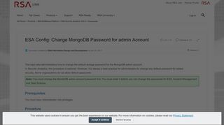 
                            13. ESA Config: Change MongoDB Password for admin A... | RSA Link