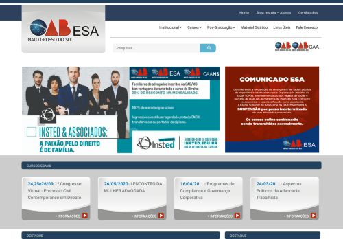 
                            8. ESA - Escola Superior de Advocacia - Seção Mato Grosso do Sul