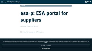 
                            8. esa-p: ESA portal for suppliers / How to do / Business with ESA / About ...