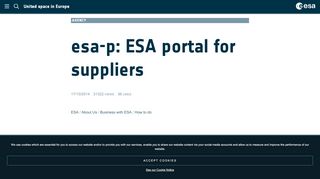 
                            2. esa-p: ESA portal for suppliers / How to do / Business with ESA ...