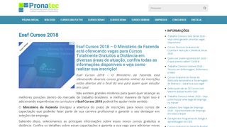 
                            12. Esaf Cursos 2018 - Cursos Gratuitos a Distância - Inscreva-se | Gov