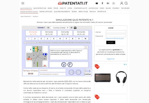 
                            8. Esame quiz patente B | Simulazione schede ministeriali - Patentati.it