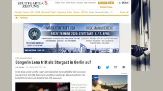 
                            13. ESC-Vorentscheid: Sängerin Lena tritt als Stargast in Berlin auf ...