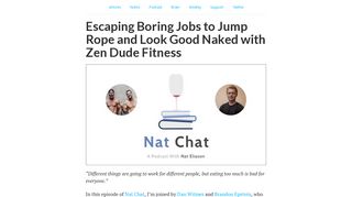
                            12. Escaping Boring Jobs to Look Good Naked with Zen Dude Fitness ...