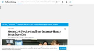 
                            10. Eschweiler: Mensa 2.0: Noch schnell per Internet-Handy Essen ...