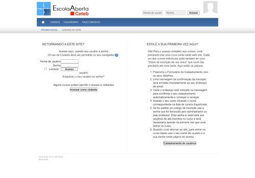 
                            3. Escola Aberta - CETEB: Acesso ao site
