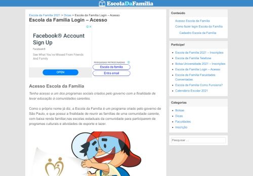 
                            2. Escola da Família Login - Acesso | Escola da Família 2018