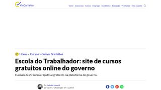 
                            11. Escola do Trabalhador: site de cursos gratuitos online do governo