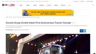 
                            11. Escorts Group Unveils India's First Autonomous Tractor Concept ...