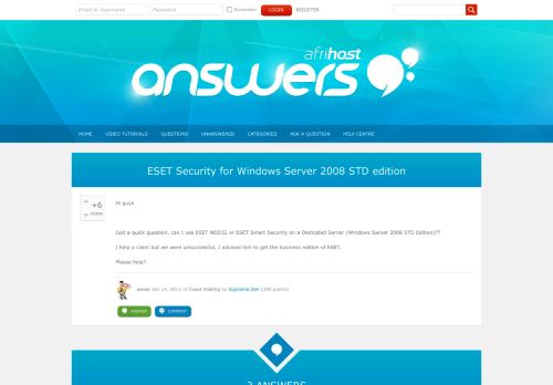 
                            12. ESET Security for Windows Server 2008 STD edition - Afrihost Answers