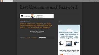 
                            8. Eset Username and Password