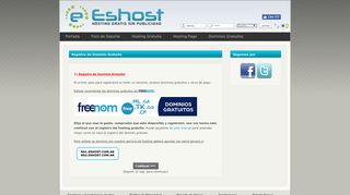 
                            6. Eshost | Hosting Gratis sin Publicidad » Registro de Dominio Gratuito