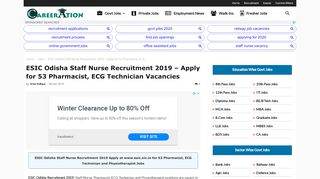 
                            12. ESIC Odisha Staff Nurse Recruitment 2019 Apply @ esicorissa.nic.in ...